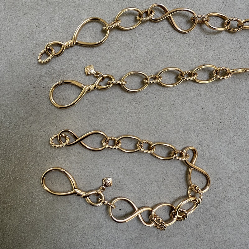 David Yurman 18k Rose Gold Continuance Chain Necklace & Bracelet