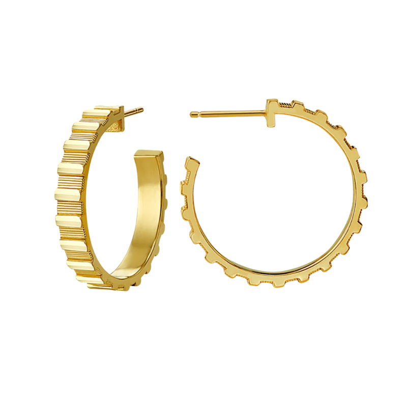 Alice Pierre 14k Yellow Gold Mini Groovy Hoop Earrings