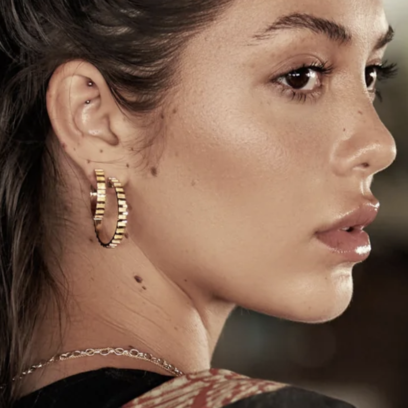 Alice Pierre 14k Yellow Gold Mini Groovy Hoop Earrings