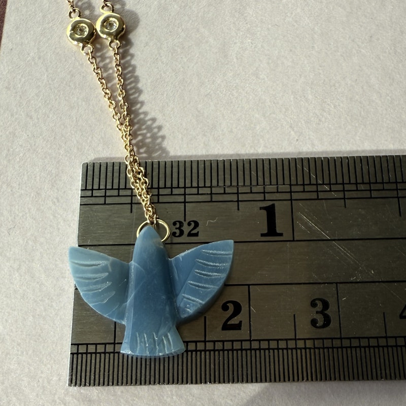 Jacquie Aiche 14k Baby Blue Opal Thunderbird Necklace