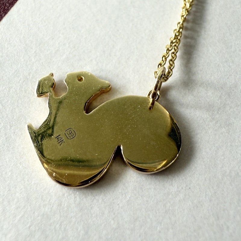 Sydney Evan 14k Yellow Gold & Diamond Squirrel Charm Necklace