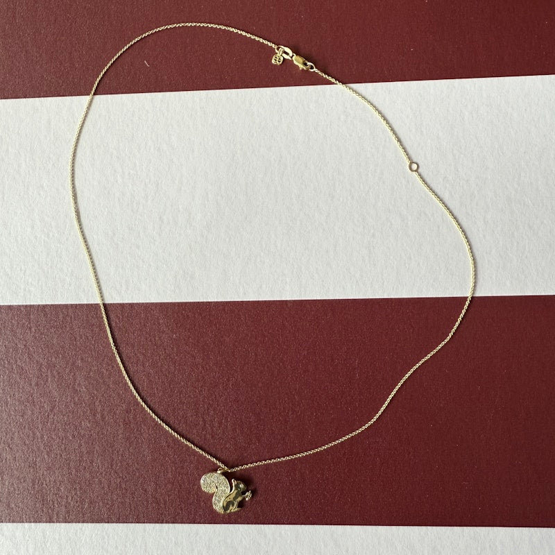 Sydney Evan 14k Yellow Gold & Diamond Squirrel Charm Necklace