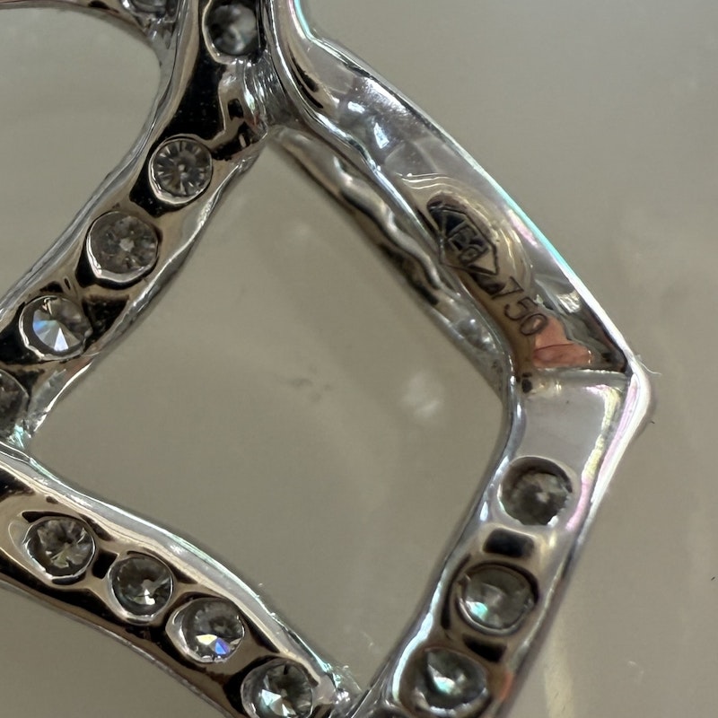 18k White Gold Diamond Infinity Halo Heart Pendant