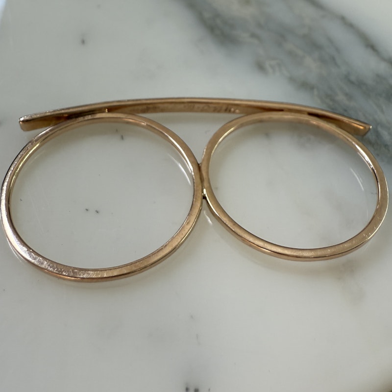 Jacquie Aiche 14k Rose Gold Diamond Pavé Bar Knuckle Ring
