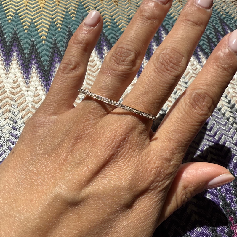 Jacquie Aiche 14k Rose Gold Diamond Pavé Bar Knuckle Ring