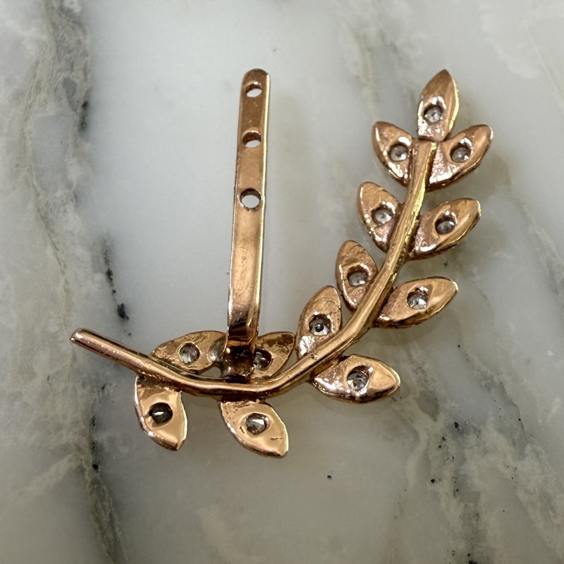 Jacquie Aiche 14k Rose Gold Leaf Ear Jacket Enhancer