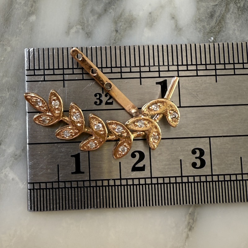 Jacquie Aiche 14k Rose Gold Leaf Ear Jacket Enhancer