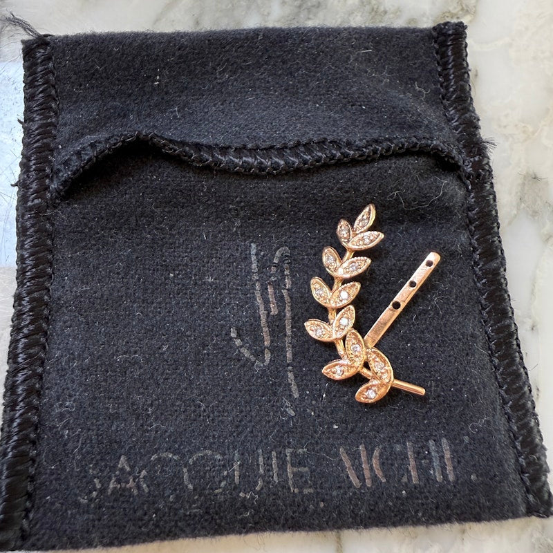 Jacquie Aiche 14k Rose Gold Leaf Ear Jacket Enhancer