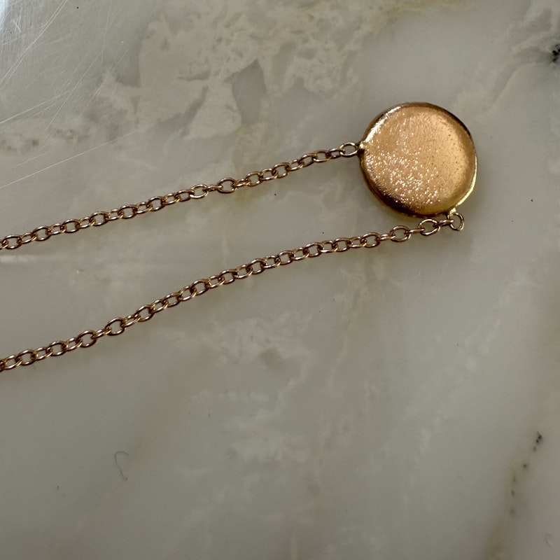 Jacquie Aiche 14k Rose Gold Diamond Pavé Disc Necklace