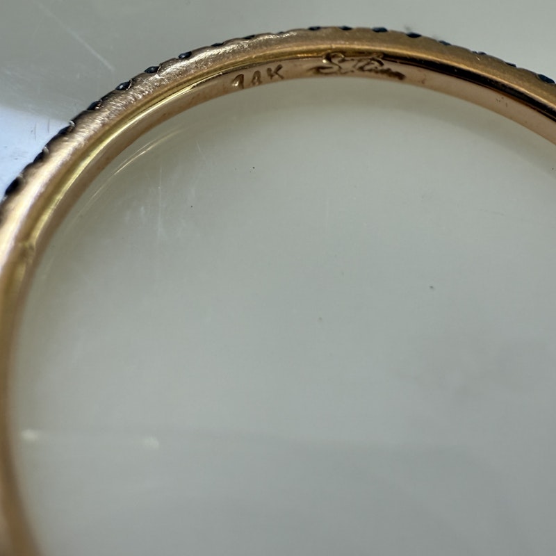 14k Rose Gold Black Diamond Eternity Band Ring