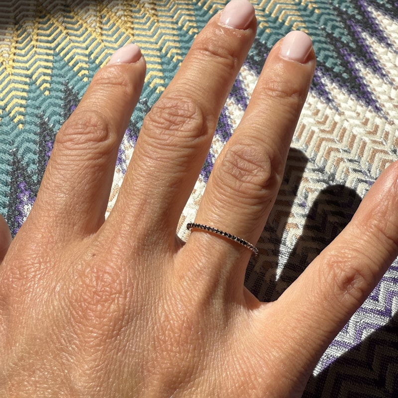 14k Rose Gold Black Diamond Eternity Band Ring