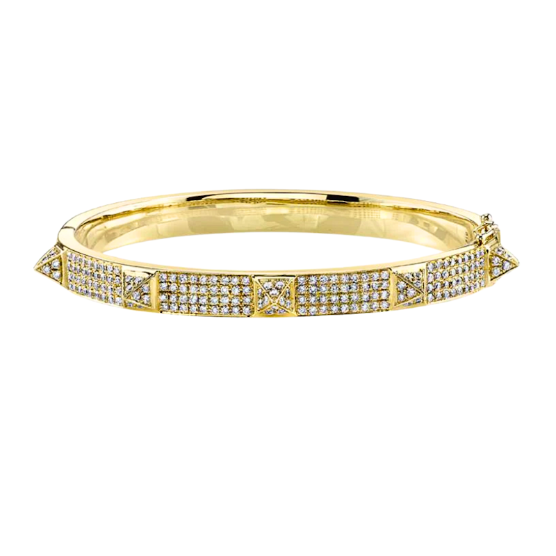 Anita Ko 18k Yellow Oval Diamond Bracelet with Diamond Spikes