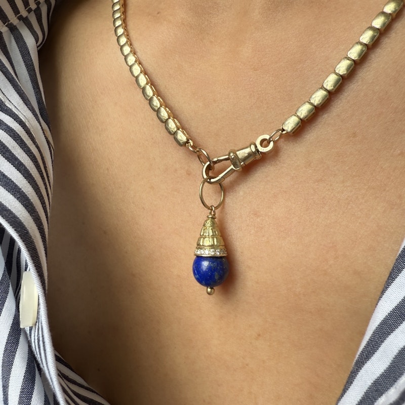 Jenna Blake Lapis Acorn Charm with 18k Yellow Gold