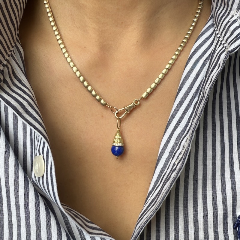 Jenna Blake Lapis Acorn Charm with 18k Yellow Gold