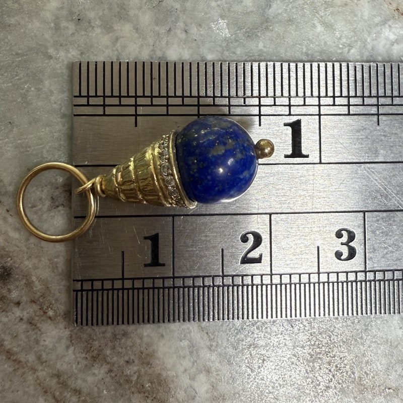 Jenna Blake Lapis Acorn Charm with 18k Yellow Gold