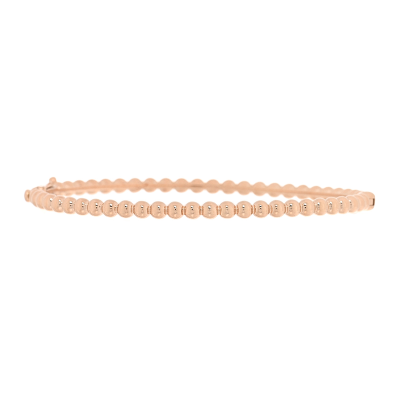 Van Cleef & Arpels 18k Rose Gold Perlée Pearls of Gold Bangle, M