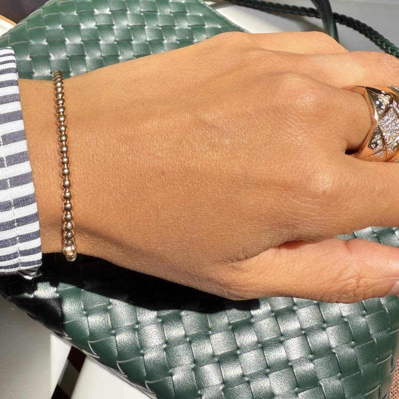 Van Cleef & Arpels 18k Rose Gold Perlée Pearls of Gold Bangle, M