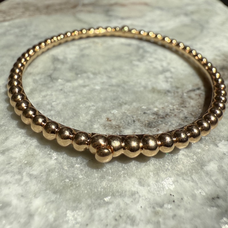 Van Cleef & Arpels 18k Rose Gold Perlée Pearls of Gold Bangle, M