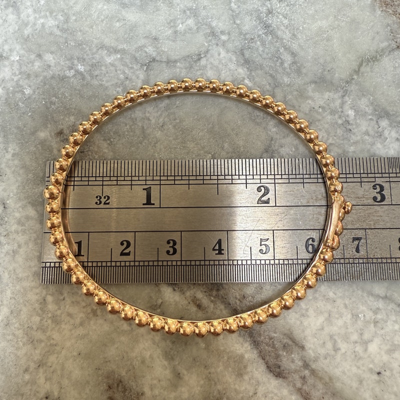 Van Cleef & Arpels 18k Rose Gold Perlée Pearls of Gold Bangle, M