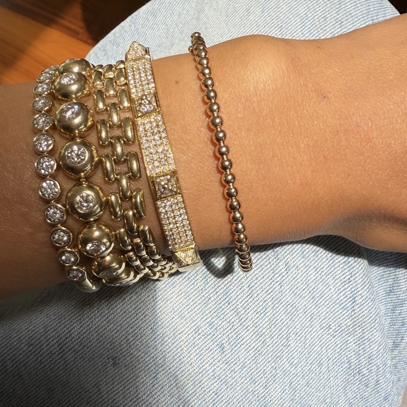 Van Cleef & Arpels 18k Rose Gold Perlée Pearls of Gold Bangle, M