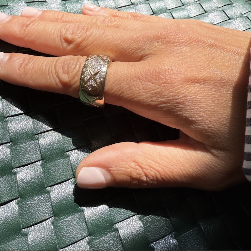 Chanel 18k Rose Gold Diamond Coco Crush Large Ring