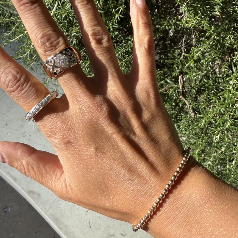 Chanel 18k Rose Gold Diamond Coco Crush Large Ring