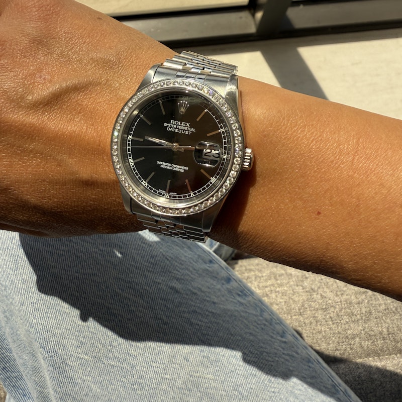 Vintage Rolex 36mm Datejust Women’s Watch with Diamond Bezel