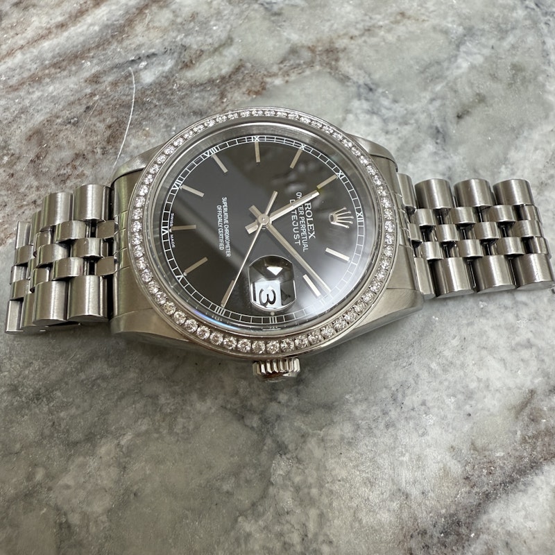 Vintage Rolex 36mm Datejust Women’s Watch with Diamond Bezel