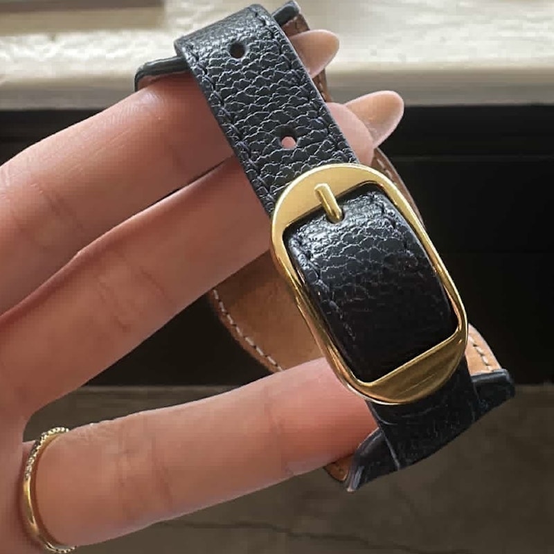 Balenciaga Leather Ligne Classic Wrap Bracelet - Blue, Gold