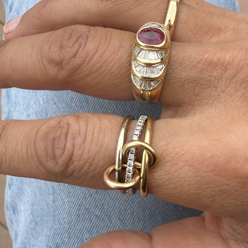Spinelli Kilcollin Sonny Mixed 18k and Diamond Three Band Ring
