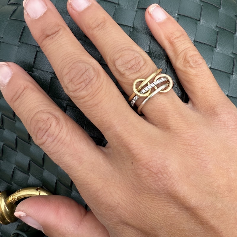 Spinelli Kilcollin Sonny Mixed 18k and Diamond Three Band Ring