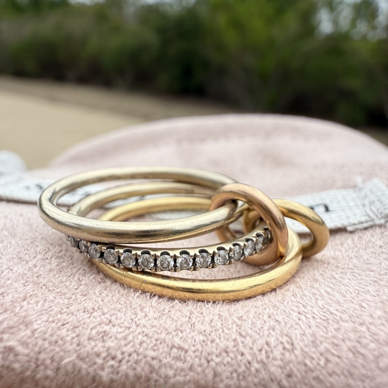 Spinelli Kilcollin Sonny Mixed 18k and Diamond Three Band Ring