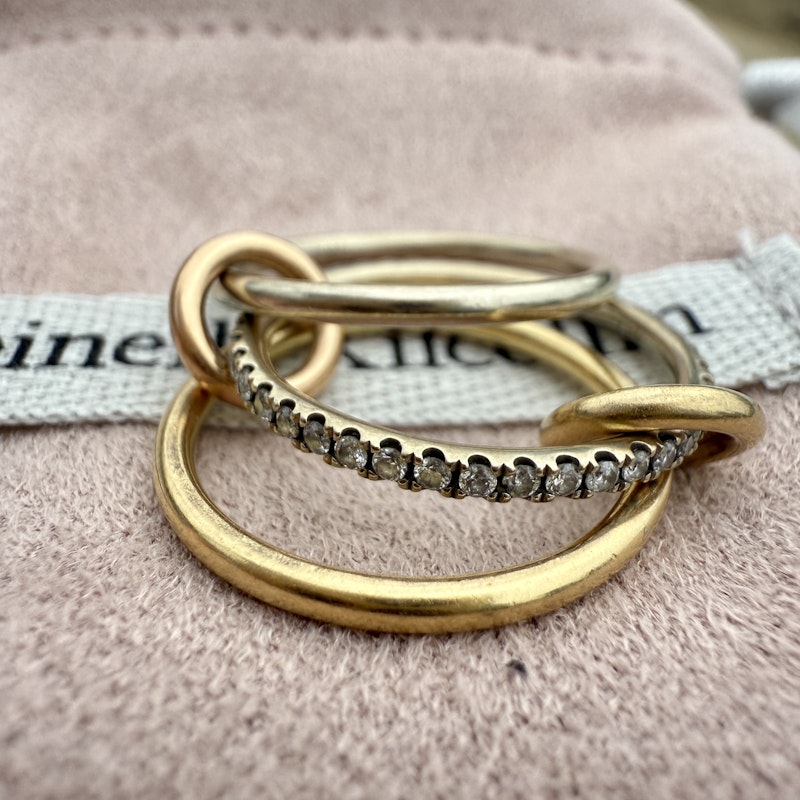 Spinelli Kilcollin Sonny Mixed 18k and Diamond Three Band Ring