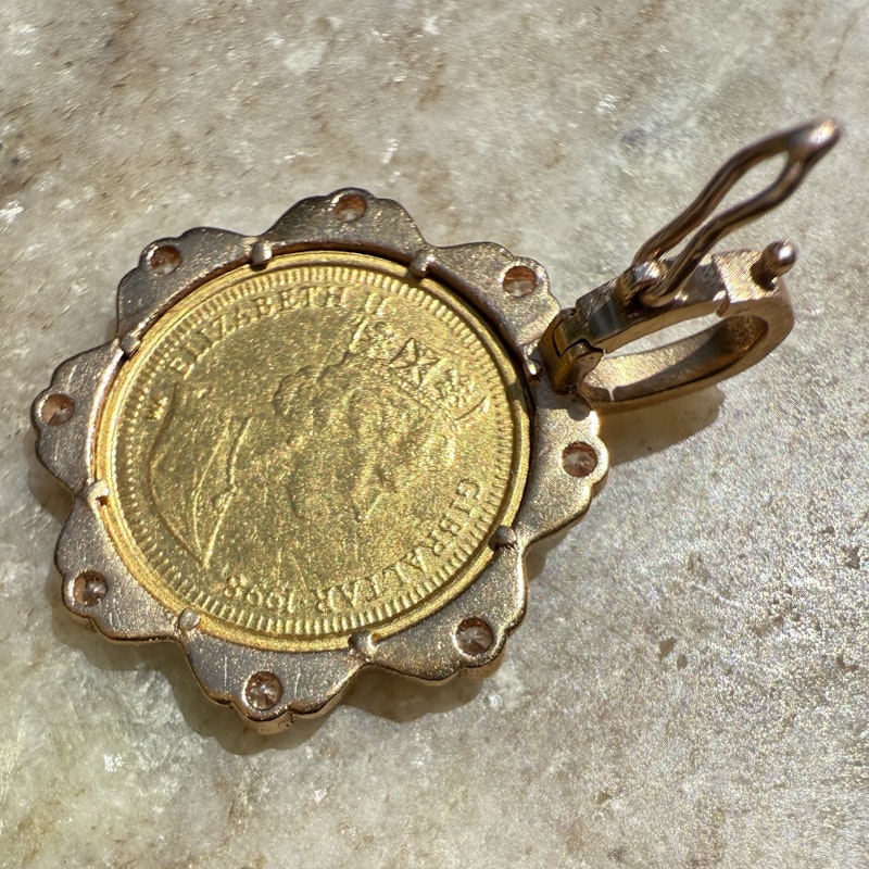 18k Rose Gold Angel Coin Necklace
