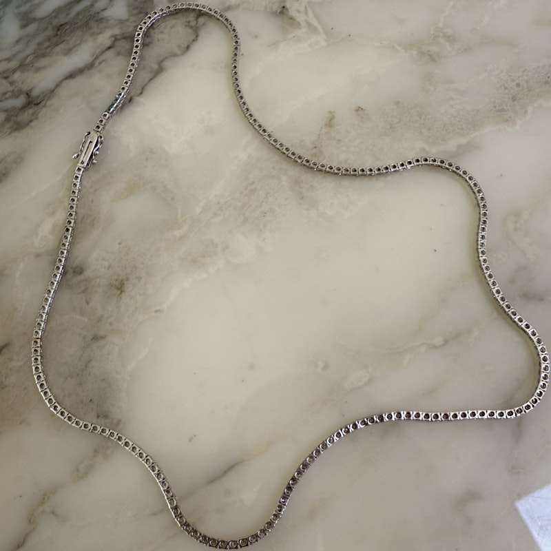 Capucelli 14k White Gold Diamond Tennis Necklace