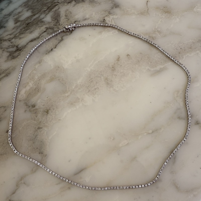 Capucelli 14k White Gold Diamond Tennis Necklace