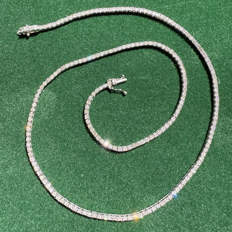 Capucelli 14k White Gold Diamond Tennis Necklace