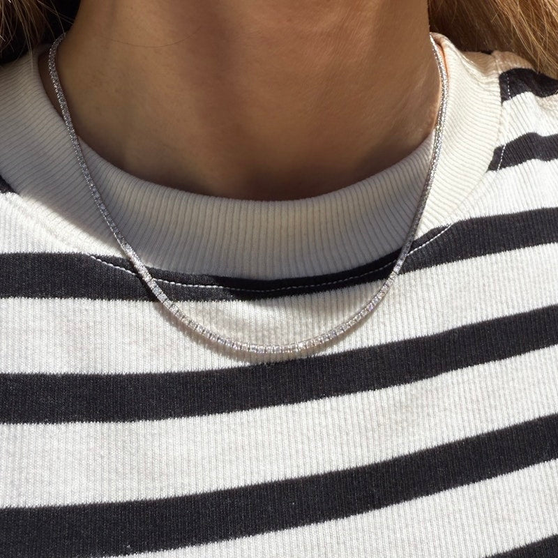 Capucelli 14k White Gold Diamond Tennis Necklace