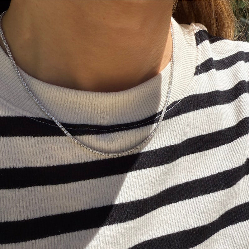 Capucelli 14k White Gold Diamond Tennis Necklace