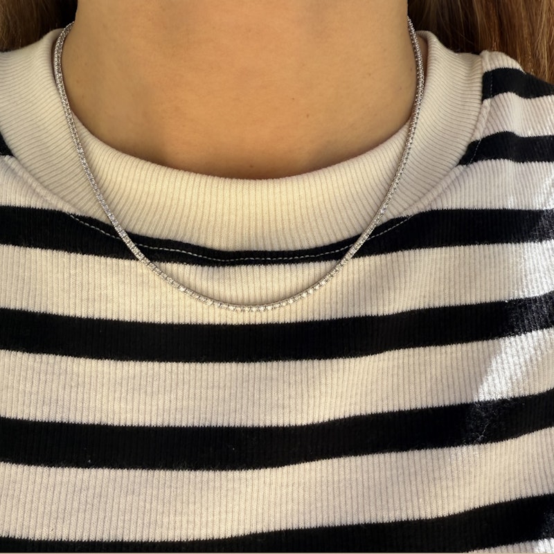 Capucelli 14k White Gold Diamond Tennis Necklace