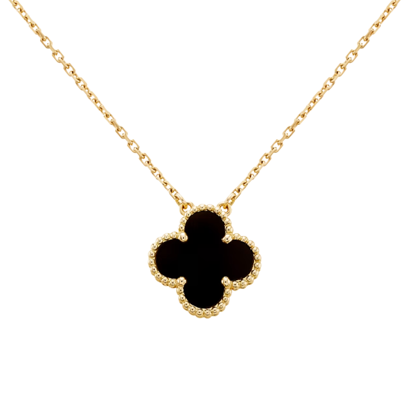 Van Cleef & Arpels Vintage Alhambra Onyx Pendant Necklace