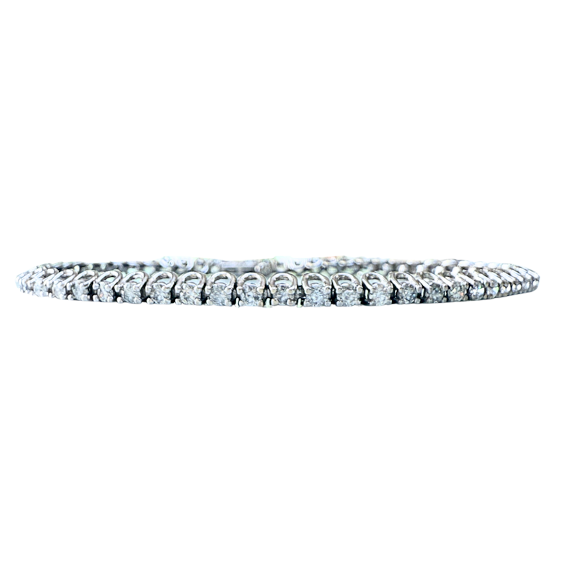 14k White Gold Round Diamond Tennis Bracelet