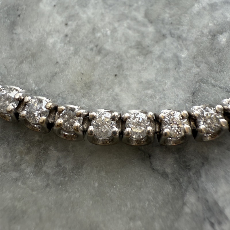 14k White Gold Round Diamond Tennis Bracelet