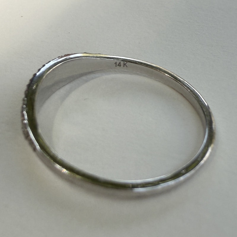 14k White Gold Pavé Diamond Dome Ring