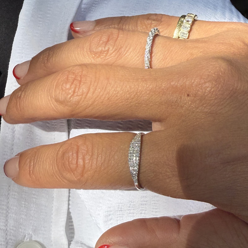 14k White Gold Pavé Diamond Dome Ring