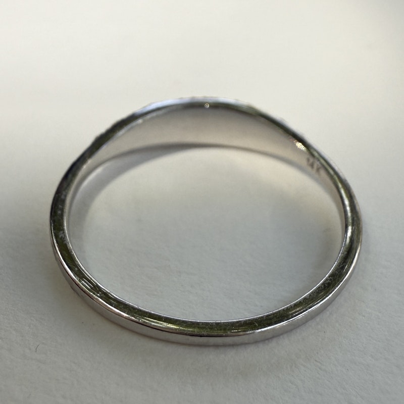 14k White Gold Pavé Diamond Dome Ring