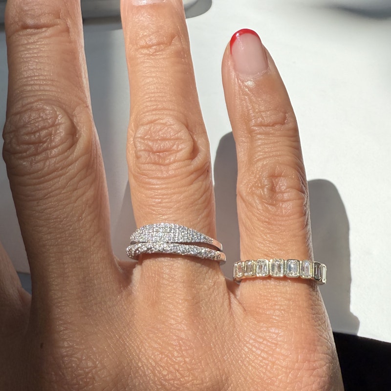 14k Yellow Gold Emerald Cut Diamond Eternity Band