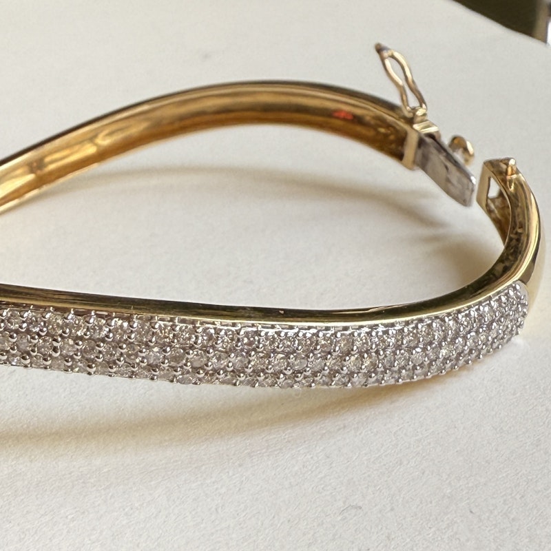 Vintage 14k Yellow and White Gold Diamond Wave Cuff, 2 of 2