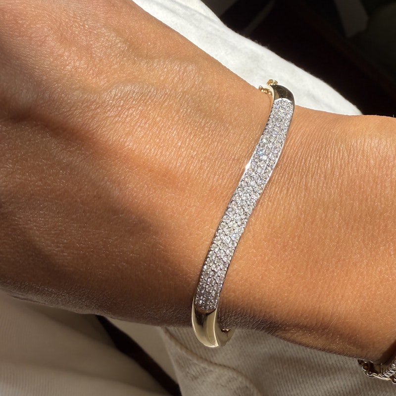 Vintage 14k Yellow and White Gold Diamond Wave Cuff, 2 of 2