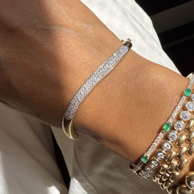Vintage 14k Yellow and White Gold Diamond Wave Cuff, 2 of 2
